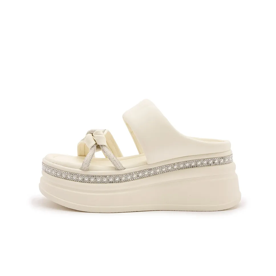 Milan Love Song Quiet Slip Resistant Slide Slippers Women's Beige