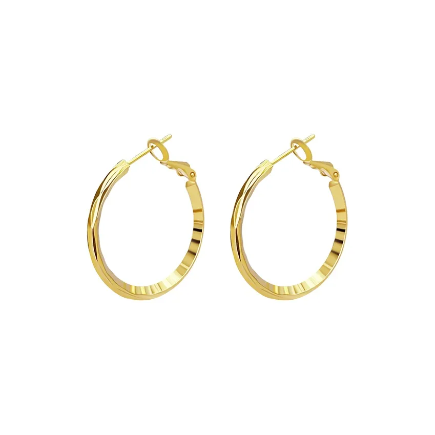 Yi Can Покрытые Реальные Золото Серьги Женские