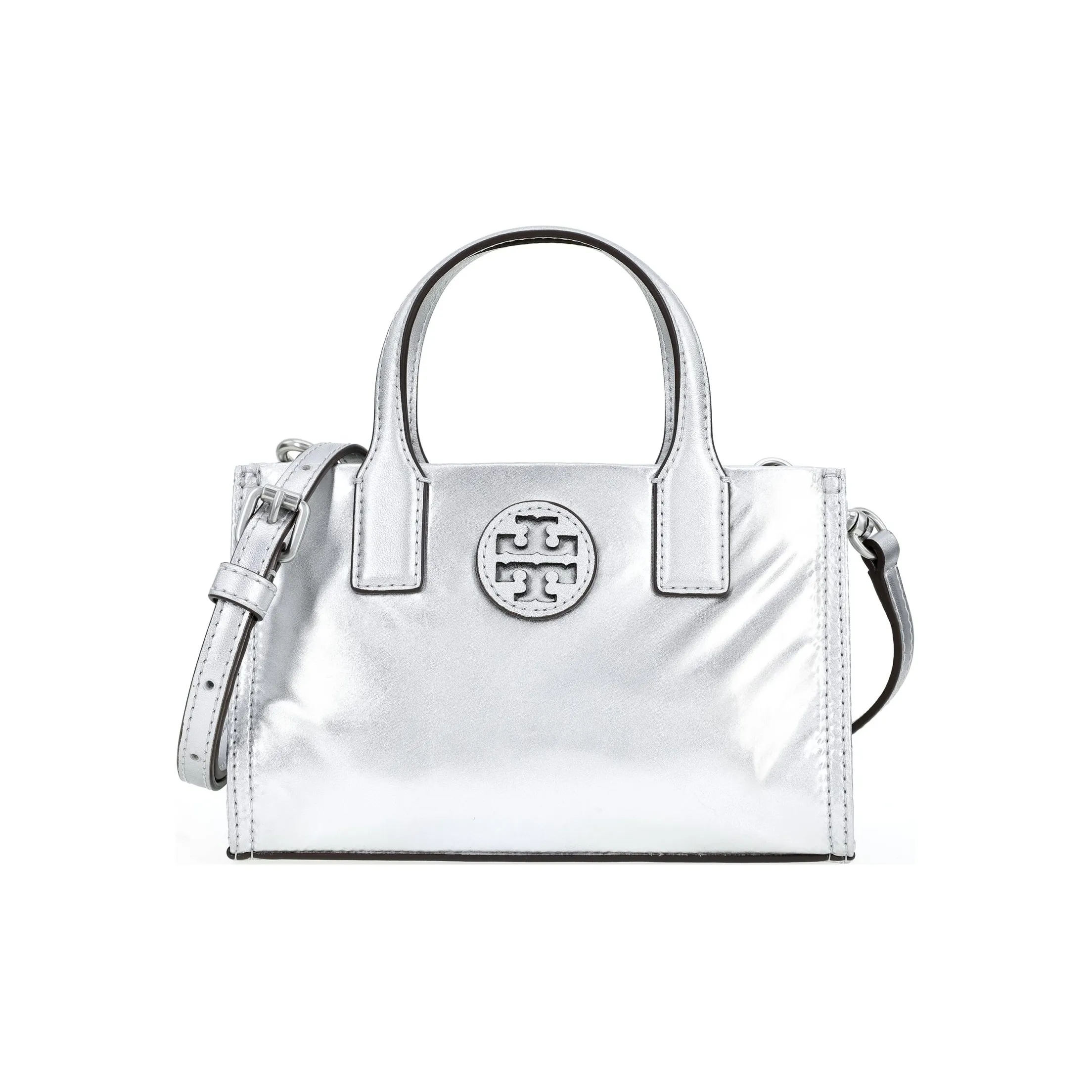 TORY BURCH Ella Nylon Handbag, Shoulder Bag, Crossbody Bag Mini Women's Silver