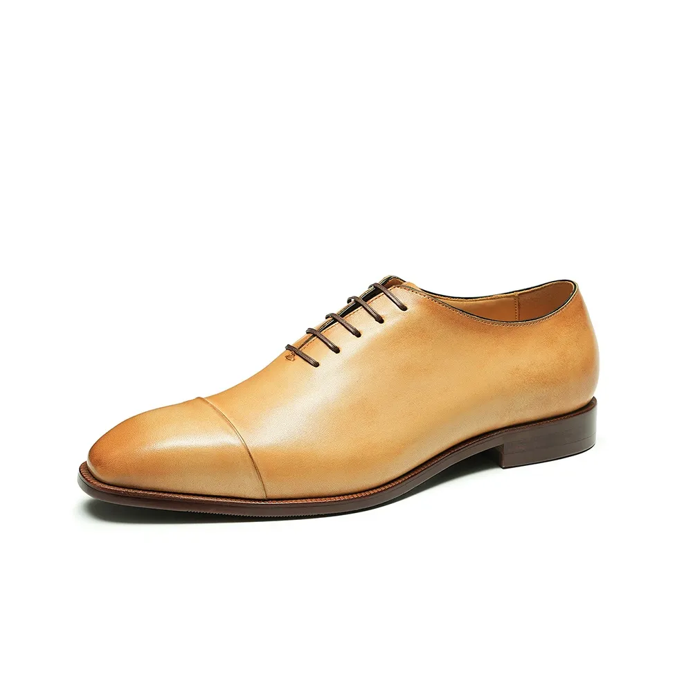 ASTON M.JAZZ Dress Shoes Men's Low Top Black/Earth Yellow