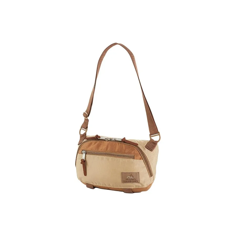GREGORY Modified Polypropylene Shoulder Bag, Crossbody Bag Medium Size Unisex Light Coffee