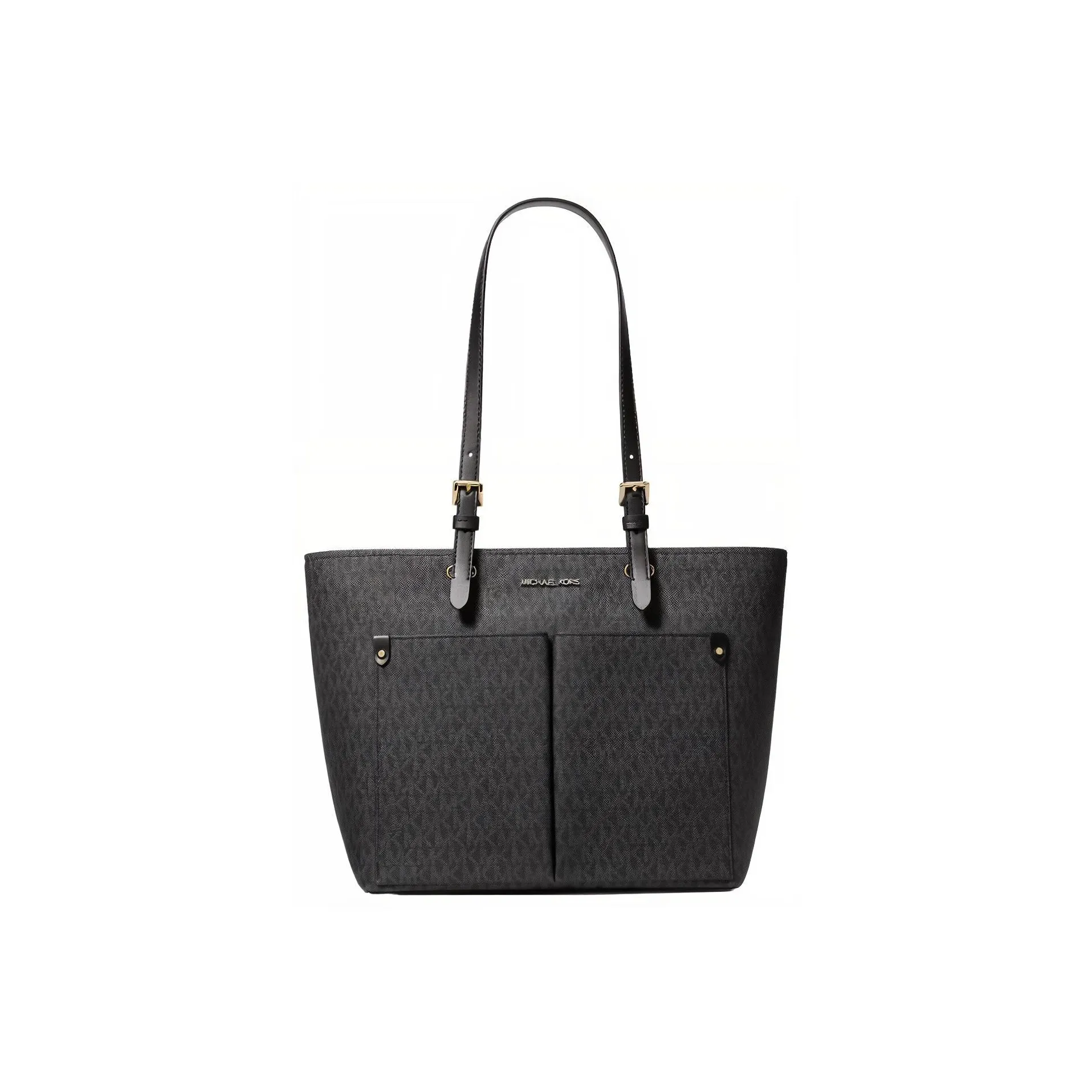 MICHAEL KORS Jet Set Холст Цветной Холст Тоут Сумка Сумка для покупок Сумка через плечо Сумка среднего размера Женская Черная