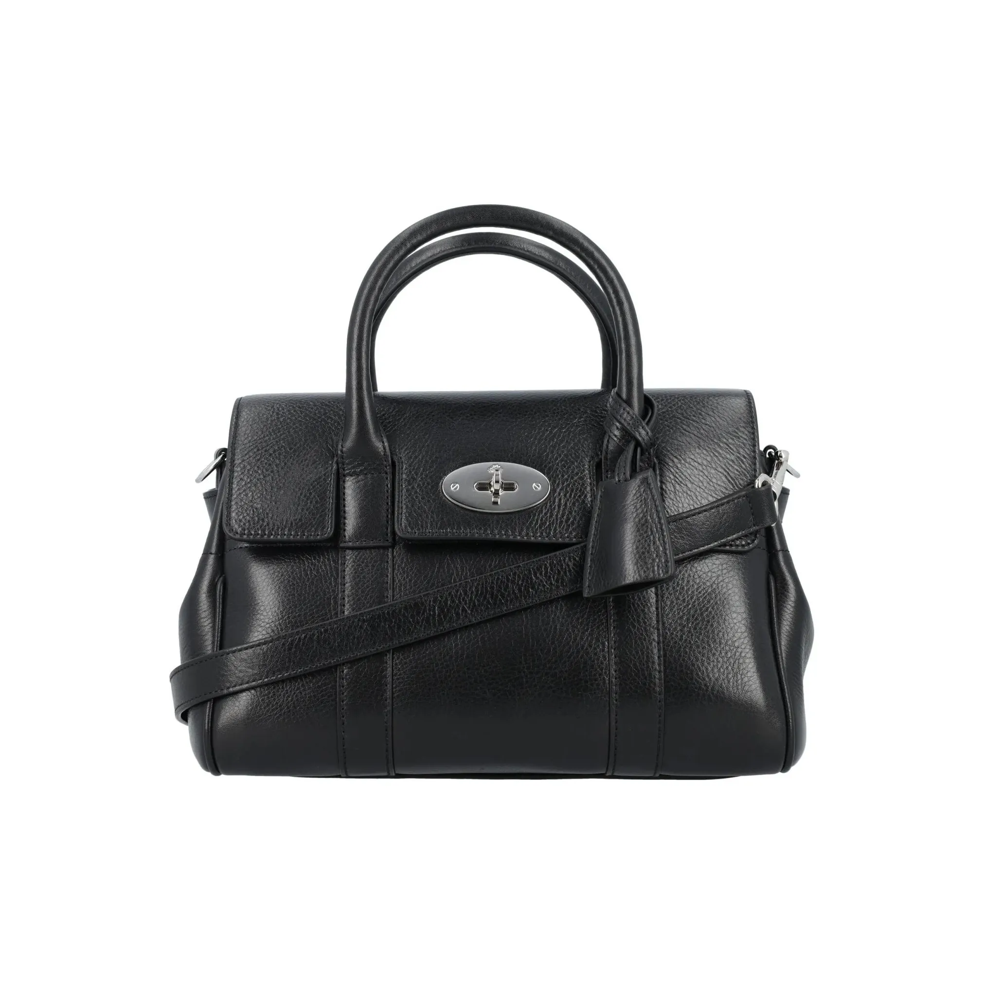 Mulberry Cow Leather One Shoulder Handbag Trumpets Women's Black