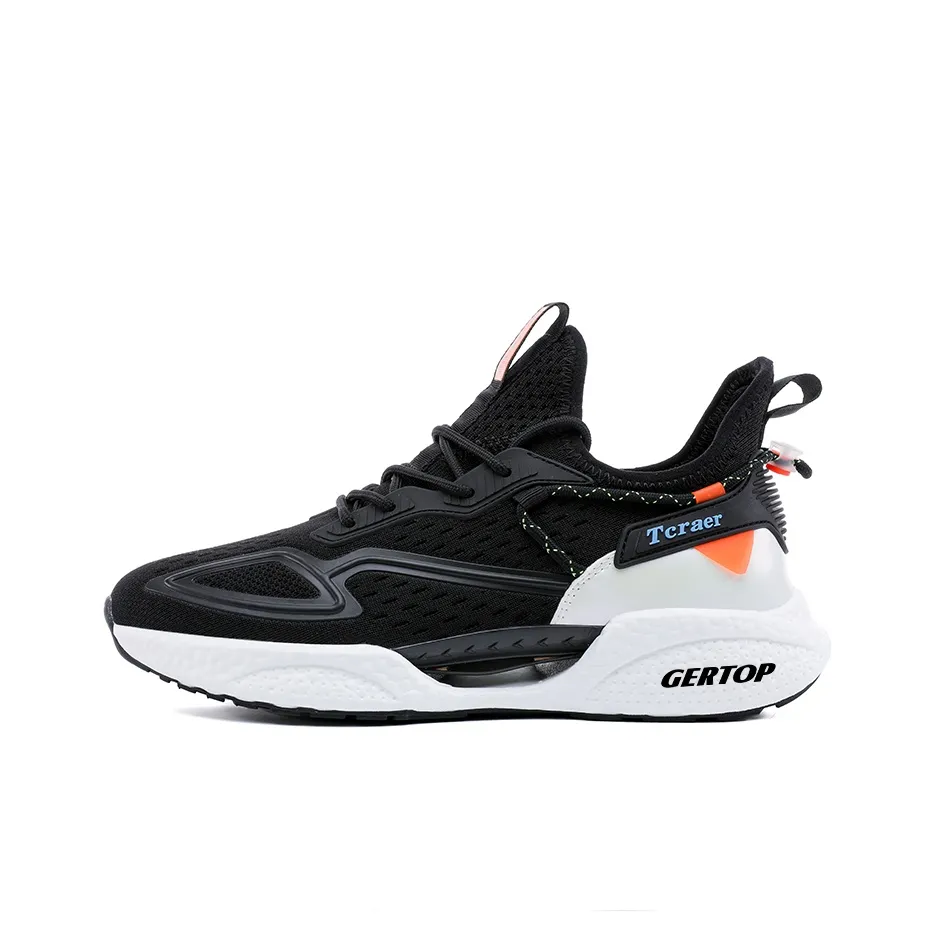 GERTOP Running Shoes Men Low Top Black, White, Dark Gray