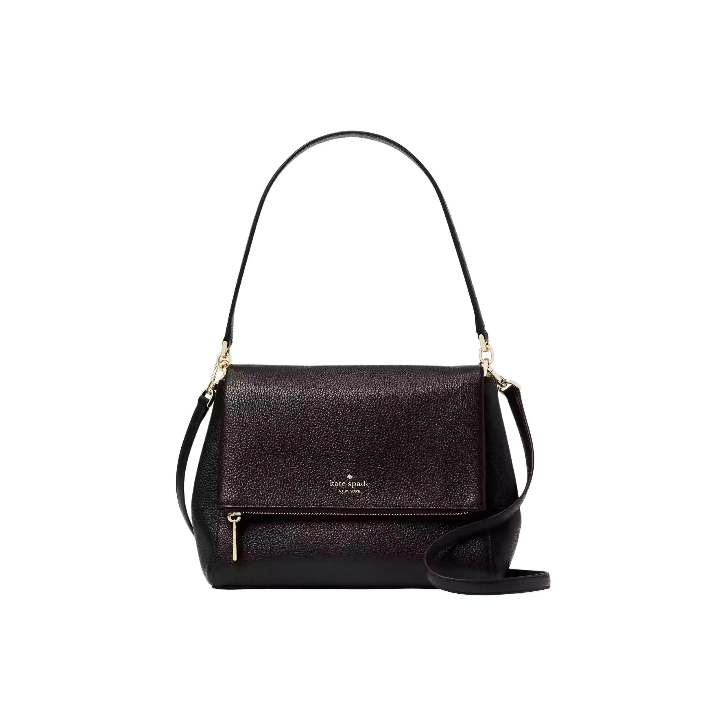 Kate Spade Leila Пескоструйная Кожа Портативная Сумка через плечо Сумка на плечо Женская Черная