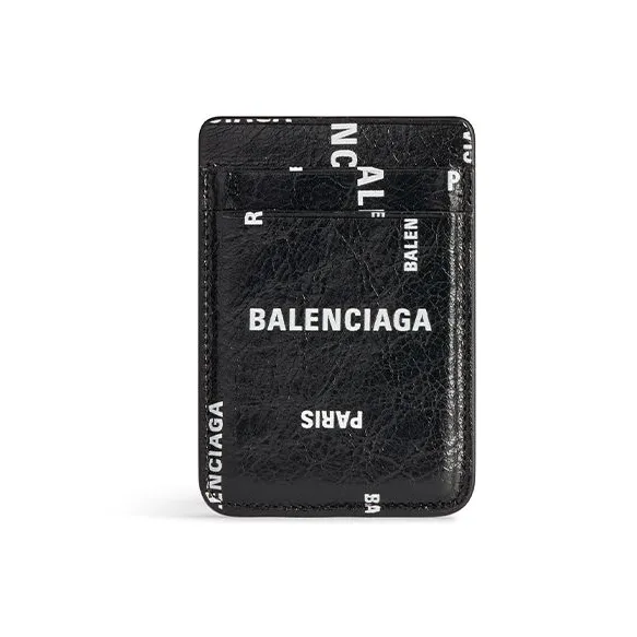 Balenciaga Cash Sheepskin Card Holder Regular Men's Black