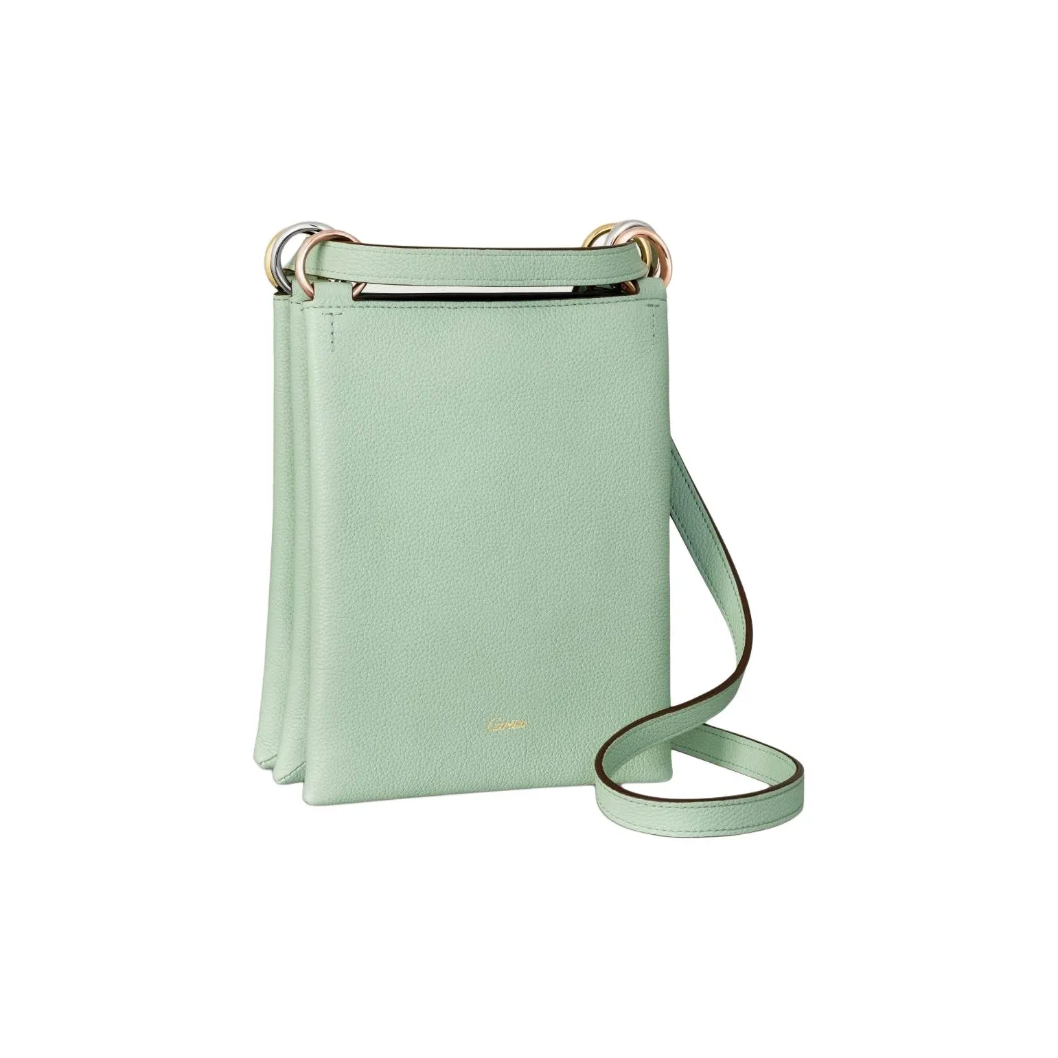 CARTIER Trinity Series Textured Calfskin Shoulder Bag Crossbody Bag Women's Emerald Green
