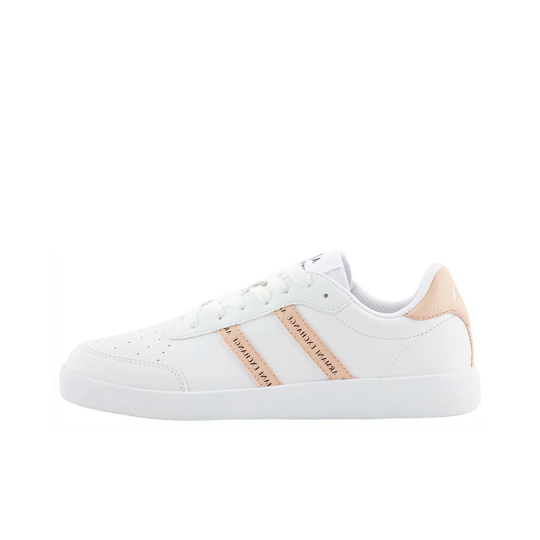 ARMANI EXCHANGEAE Low Top Skateboard Shoes Women's White Rose Red