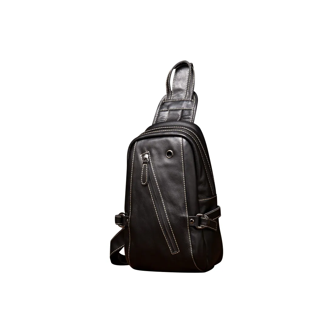 DOSRFINI Натуральная кожа Сумка через плечо из крупнозернистой текстуры коровьей кожи Мужская