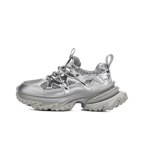 EBLAN Толстоподошвенные кроссовки Low Top Серебряные Женские