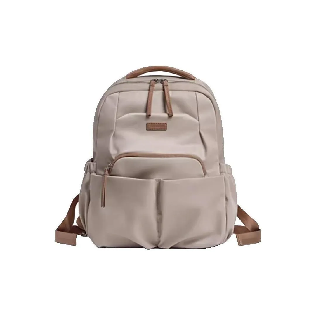 LEFF Nylon Fabric Backpack Medium Size Women's Milk Tea Apricot