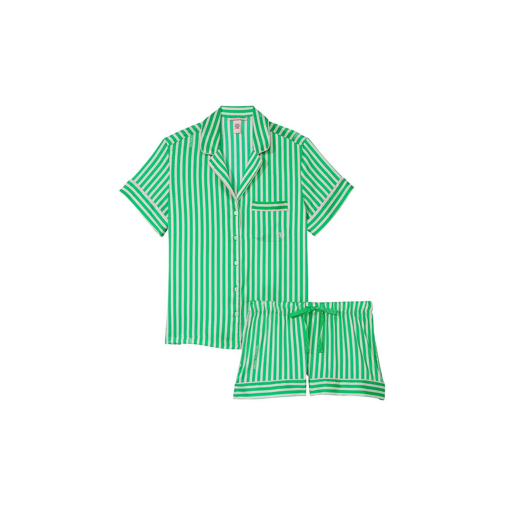 Victoria's Secret Сатин Короткий Комплект Пижам Женские Зеленые