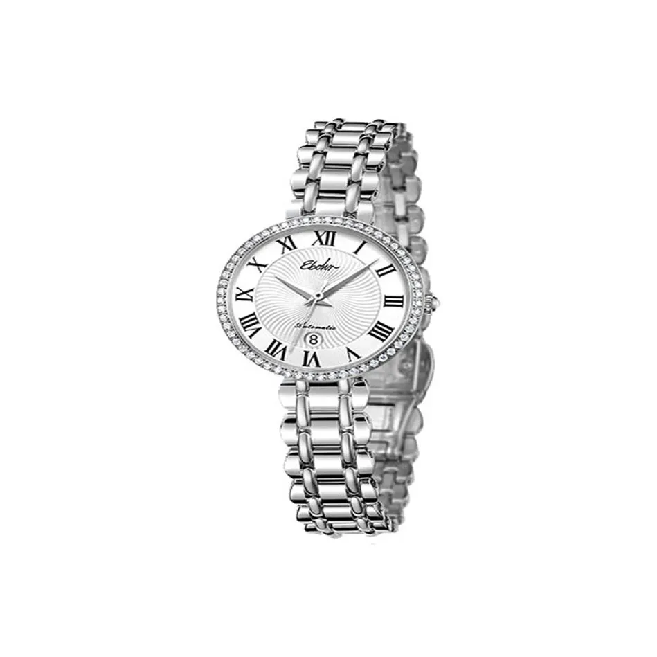 EBOHR Synthetic Sapphire Mirror Automatic Mechanical Movement Watch Women's Watch White Dial 11272428