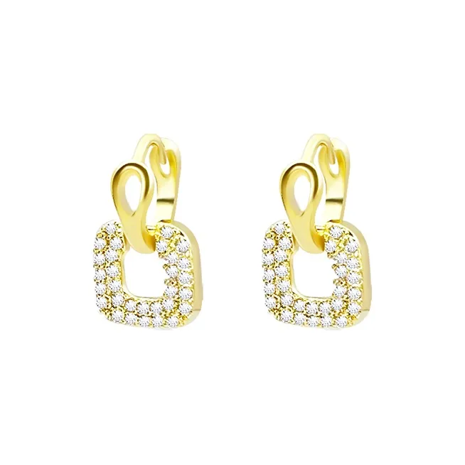 Yi Can Гальванизированное Золото Окисленный Кубический Цирконий Серьги-гвоздики Женские