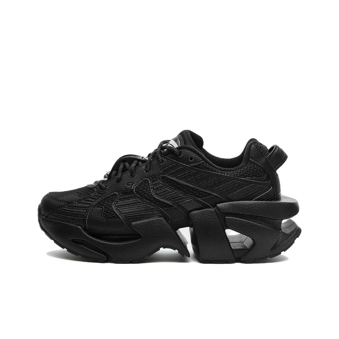FILA Space Cushioned Wear Resistant Breathable Low Top Chunky Sneakers Men's Black