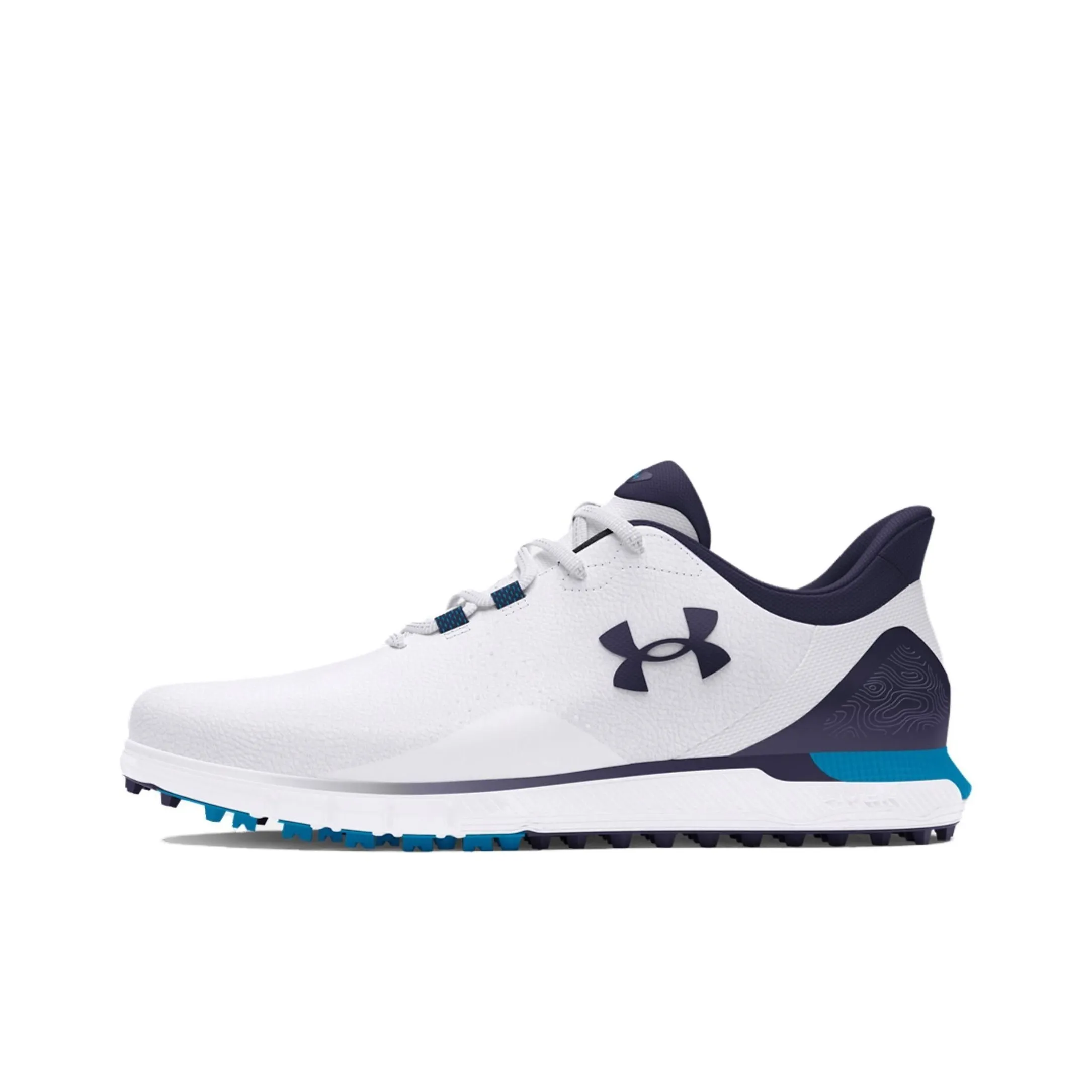 Under Armour Drive Fade Spikeless Shock Absorbers With Slip Resistant Features Low Top Golf Shoes Men's White Blue