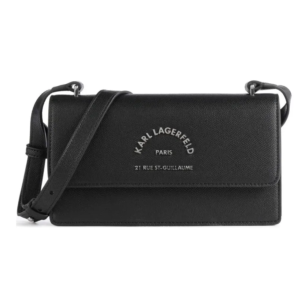 KARL LAGERFELD Synthetic Leather Shoulder Bag, Crossbody Bag Women's Black