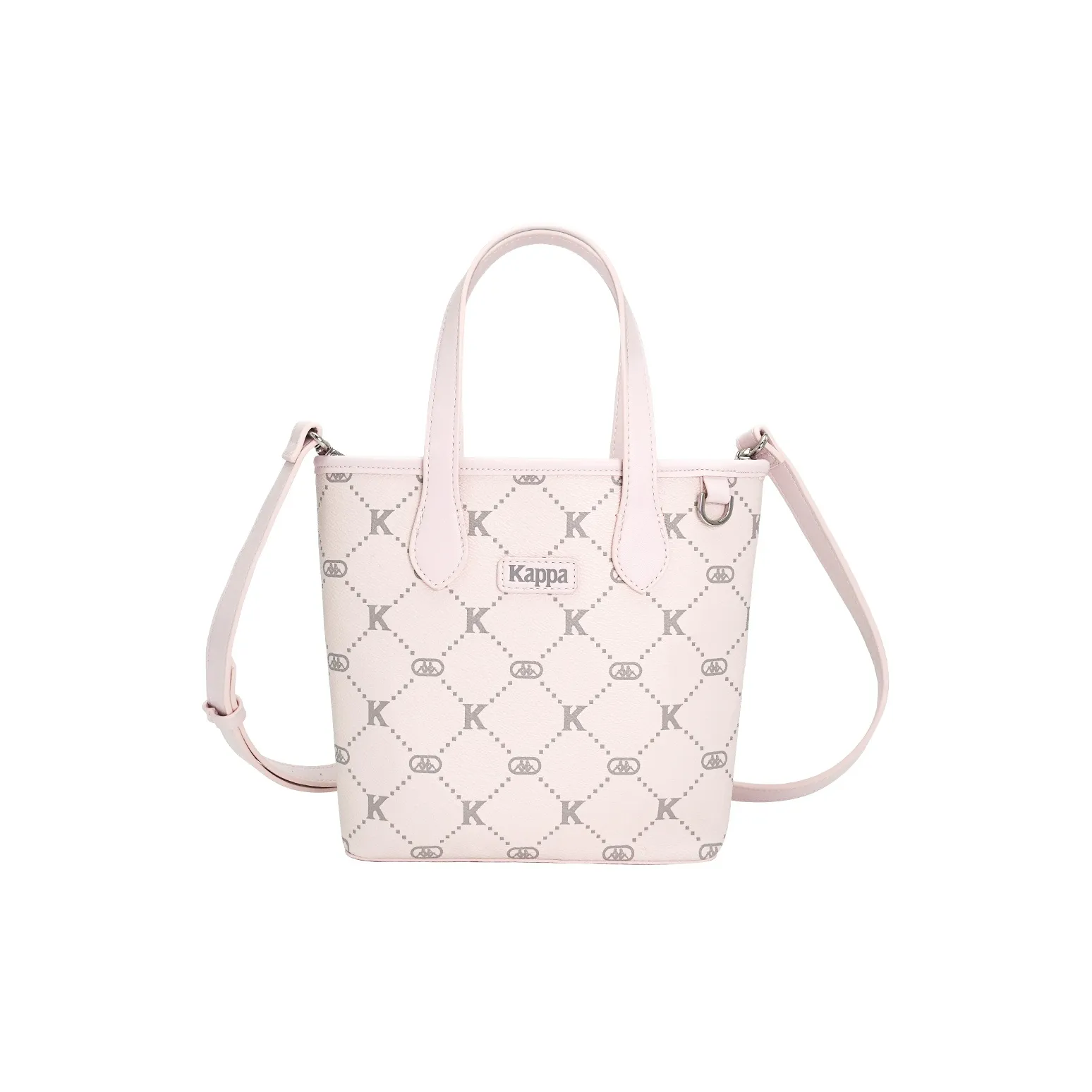 Kappa Matte Leather Basket Bag Tote Shoulder Bag, Crossbody Bag, Handbag Regular Women's Peachy Puff Pink
