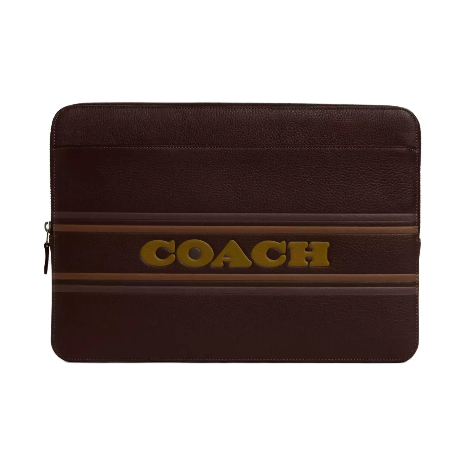 COACH Leather Laptop Bag Tubas Men's Bronze With Mahogany