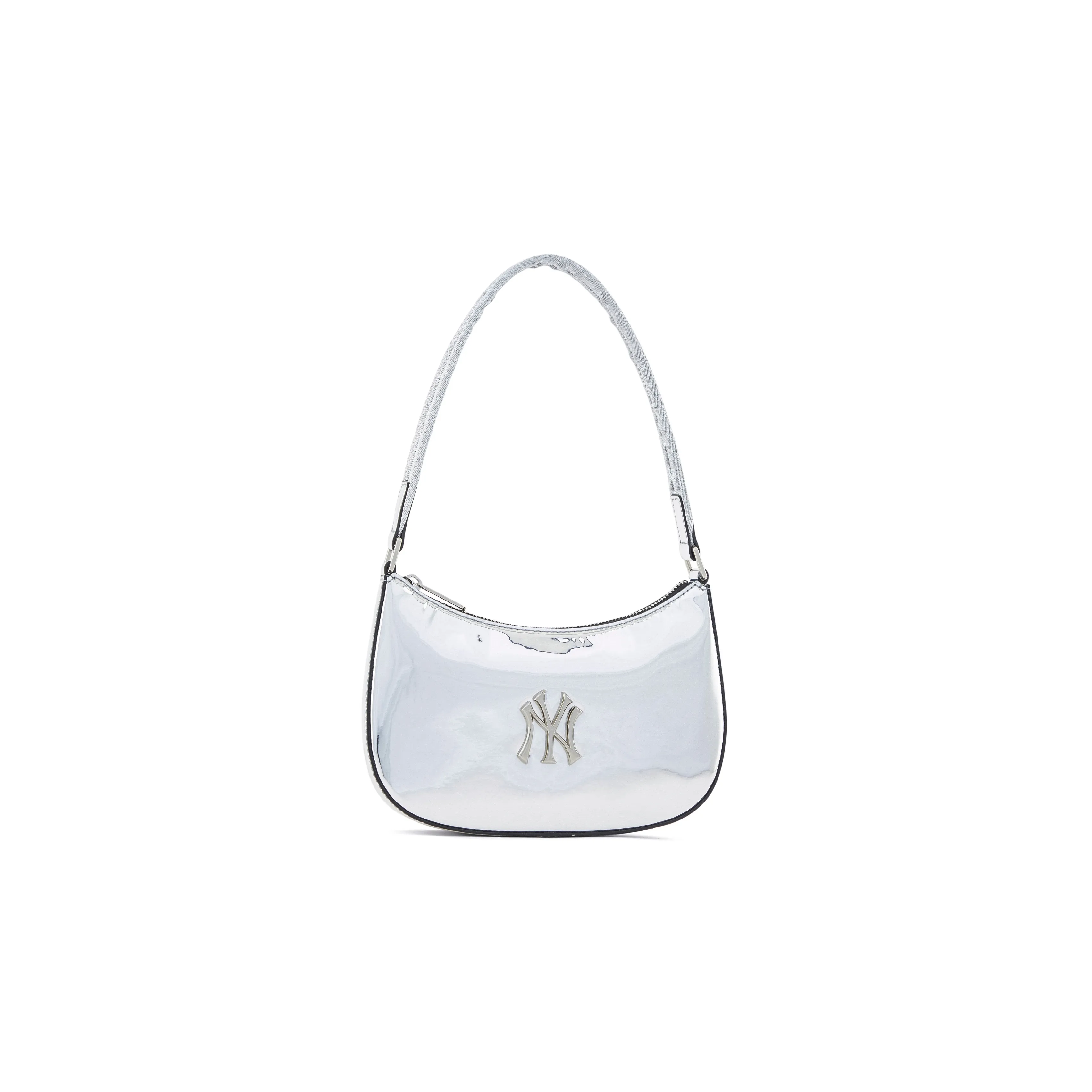 MLB New York Yankees Artificial Leather Shoulder Bag Handbags Clutches Student Backpacks Unisex Silver