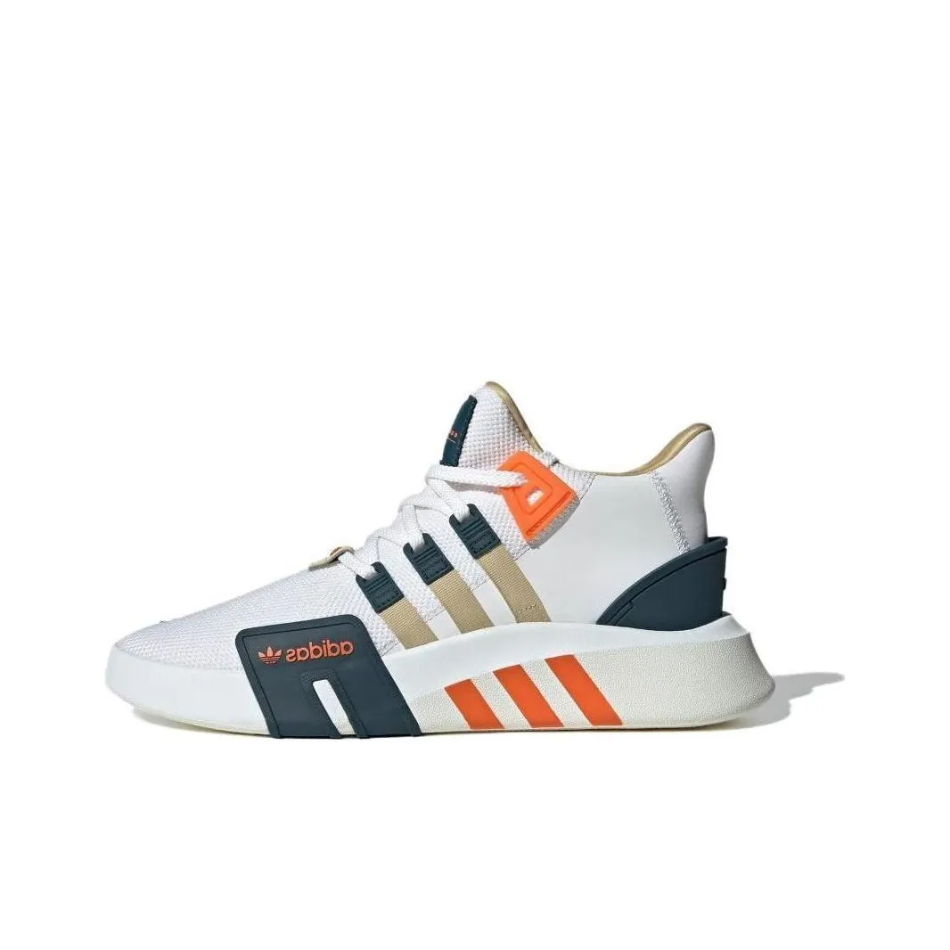 Adidas Originals Eqt Bask Adv Амортизация Износостойкий MID Топ Повседневная обувь Унисекс Белый Оранжевый