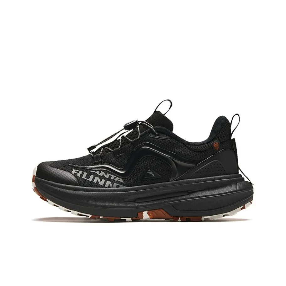 Anta Cushioning Wear Resistant Low Top Running Shoes Women's Black