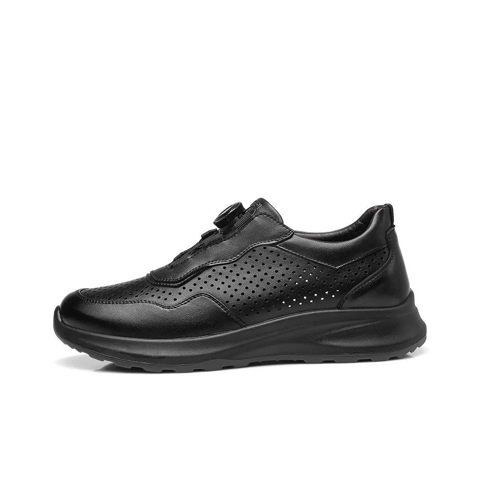 Strongman 3515 Sports Leather Shoes For Men Summer Casual Shoes With Automatic Buckle For Commute