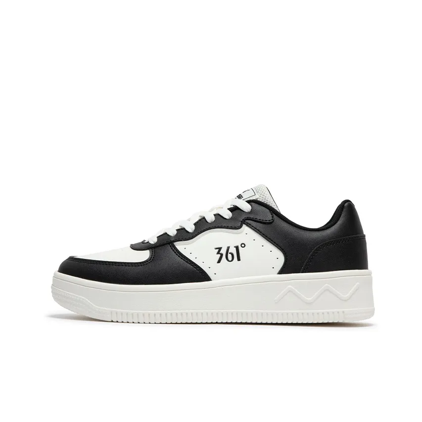361° Air Force One Anti Slip Wear Resistant Low Top Skateboard Shoes Men's White Black