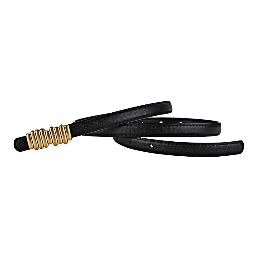 MUSTKOO Fashionable Versatile Genuine Leather Business Suit Decoration Thin Strap Leather Belts Women's Width 2.3CM