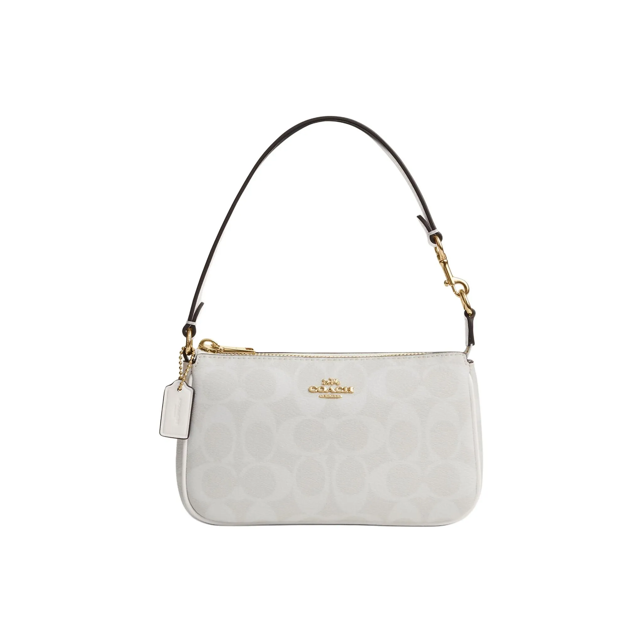 COACH Nolita Signature Coated Canvas Shoulder Bag Handbag Mahjong Small Size Women's Chalk White