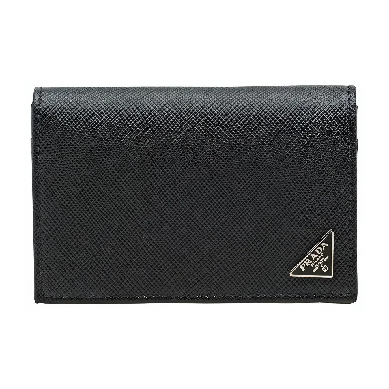 PRADA Leather Wallet, Card Holder Men's Black