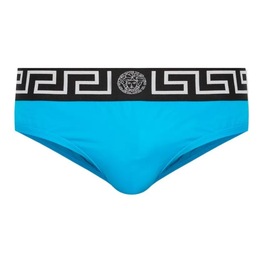 VERSACE Logo print Strap Swim Trunks