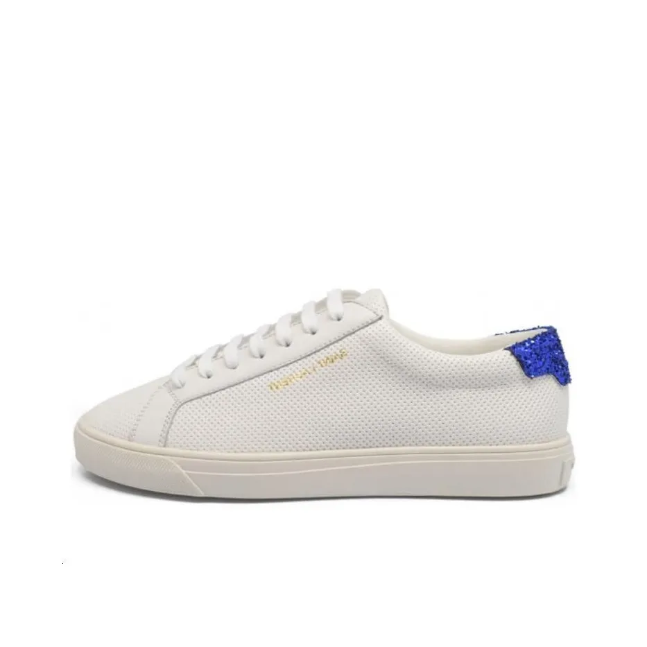 SAINT LAURENT Low Top Stylish Skateboarding Shoes Women's White Blue