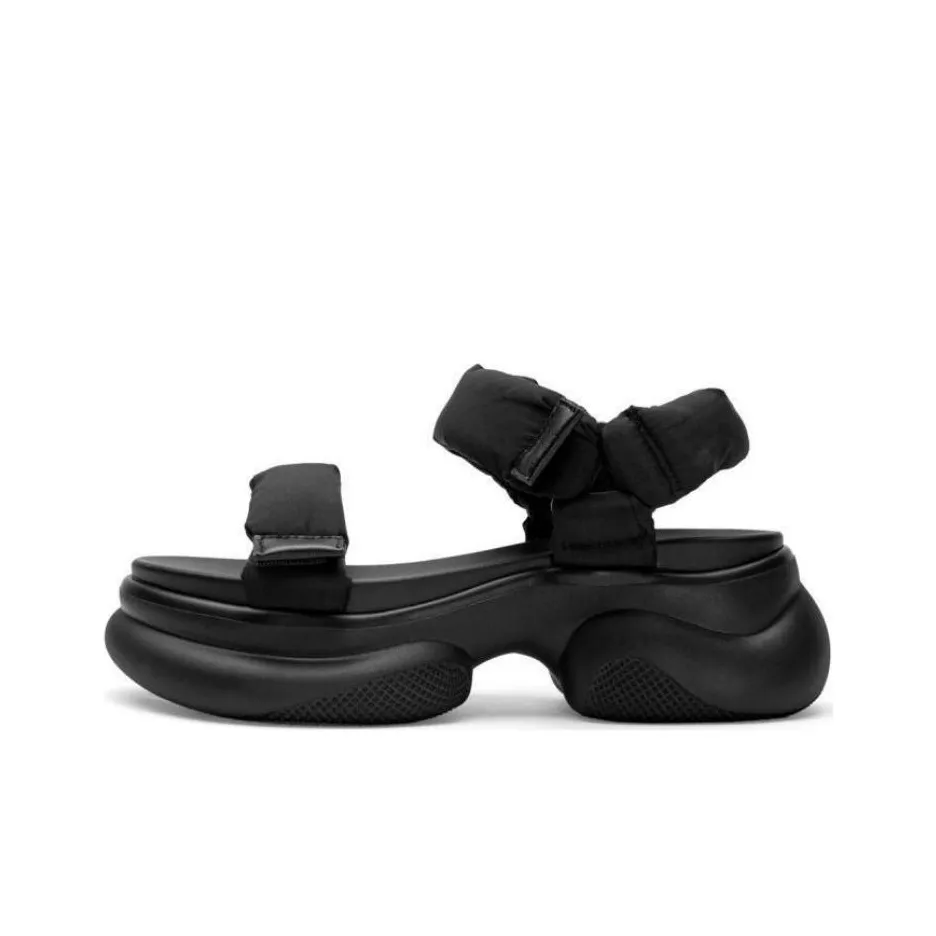 TOOMANYSHOES Summer Trendy Versatile Comfortable Platform Abrasion Resistant Sports Casual Beach Sandals Women's Black