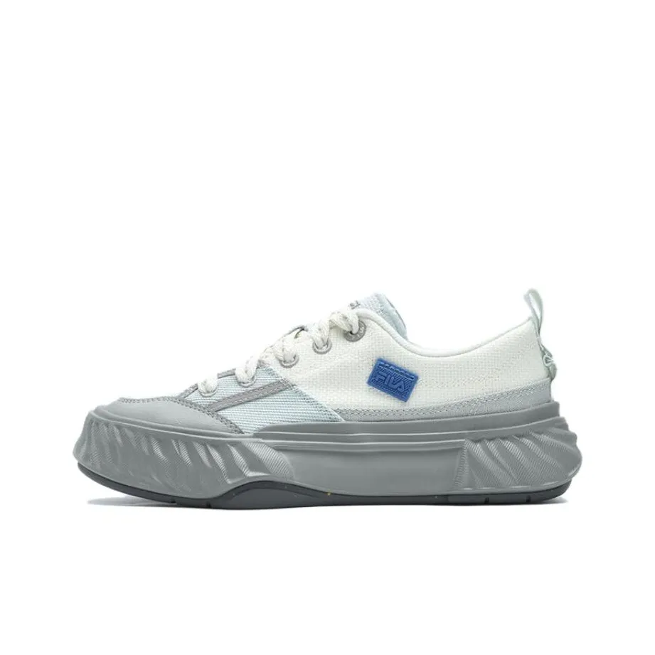 FILA Fosso Chuanxing Shoes Breathable Low Top Canvas Shoes Women's White Gray
