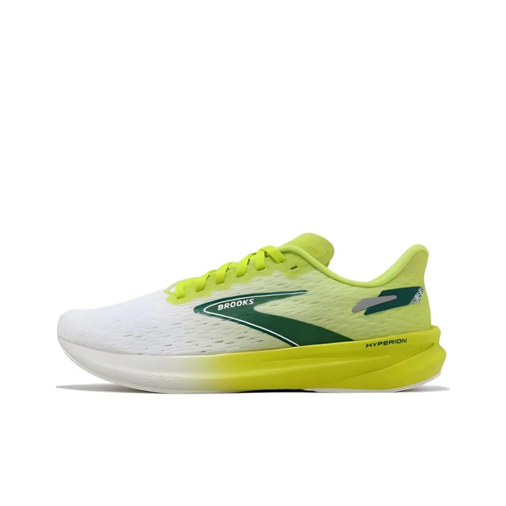 Brooks Hyperion Cushioning, Wear Resistant Low Top Running Shoes Men's Yellow Green