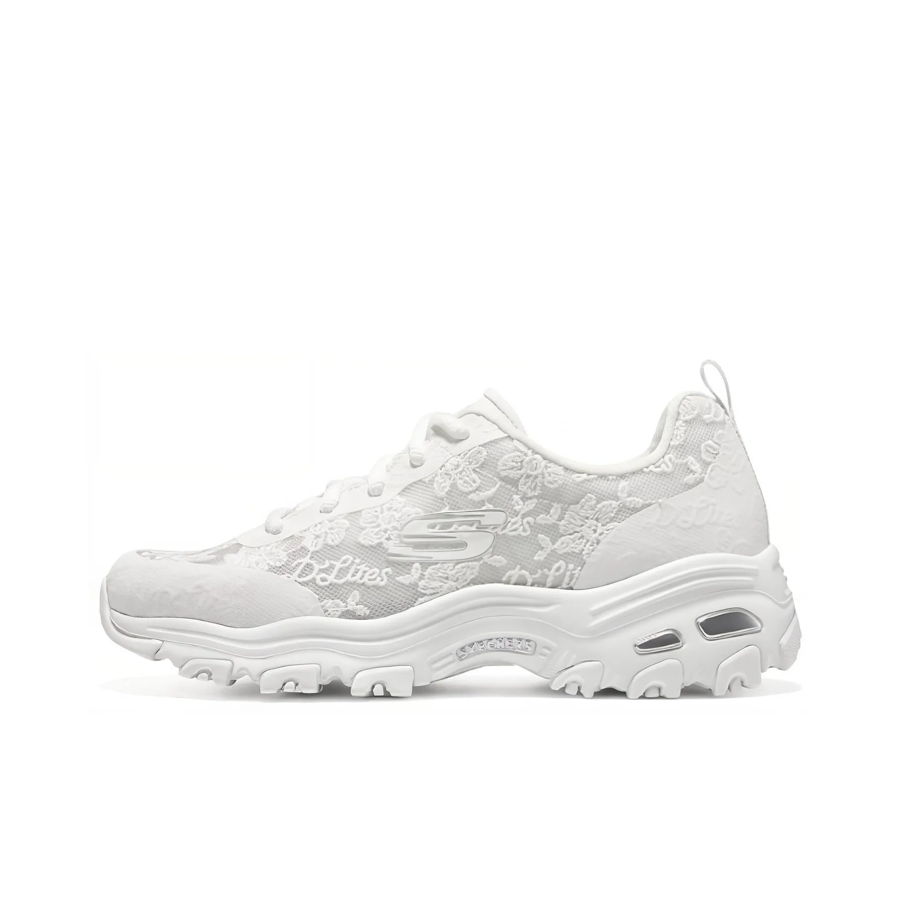 Skechers D'LITES 1,0 Low Топ Толстая подошва Кроссовки Женские Белые
