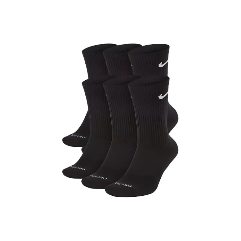 Nike Everyday Plus Cushioned Crew Socks 6 Pairs Black