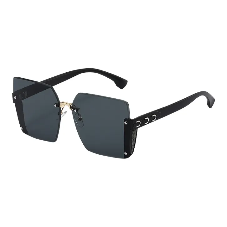 Narandu PC Square Sunglasses Women's Black Frame With Black Gray Lens/Ecru Frame With Graduated Tea Brown Lens