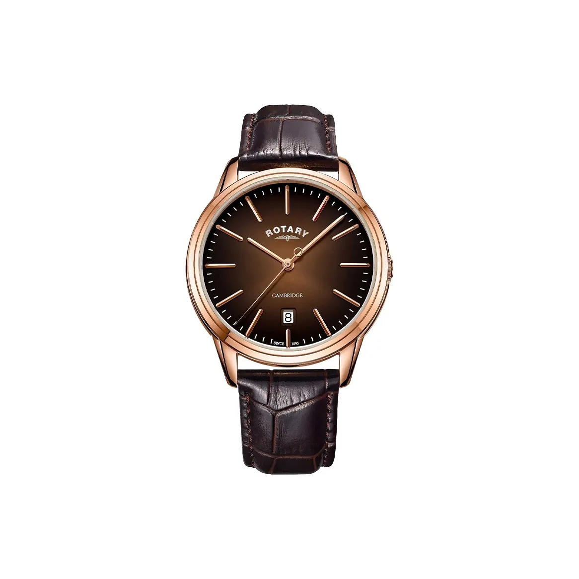 ROTARY Кварцевые мужские часы с коричневым циферблатом