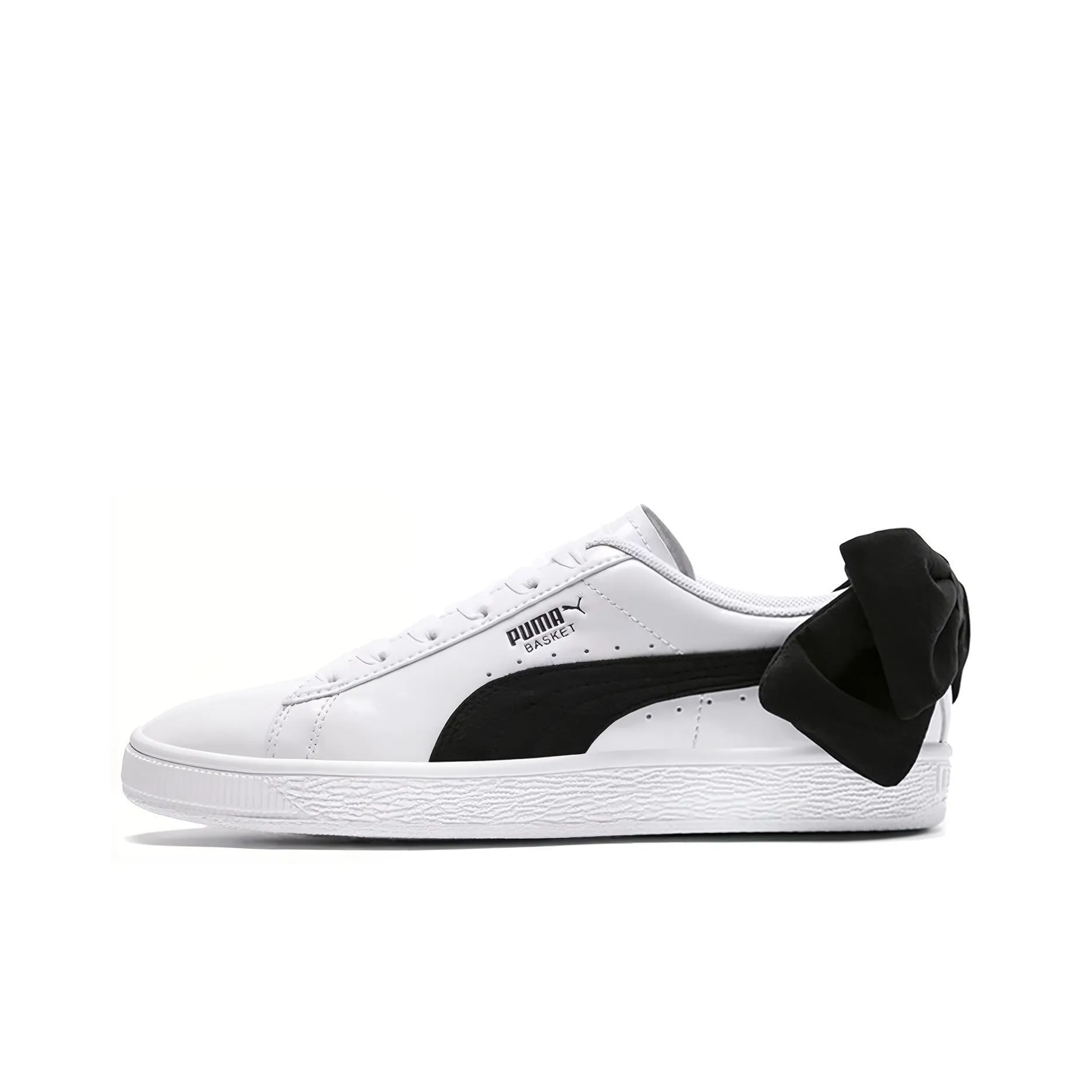 PUMA Basket Bow Low Топ Кроссовки для скейтбординга Женские Черный Белый