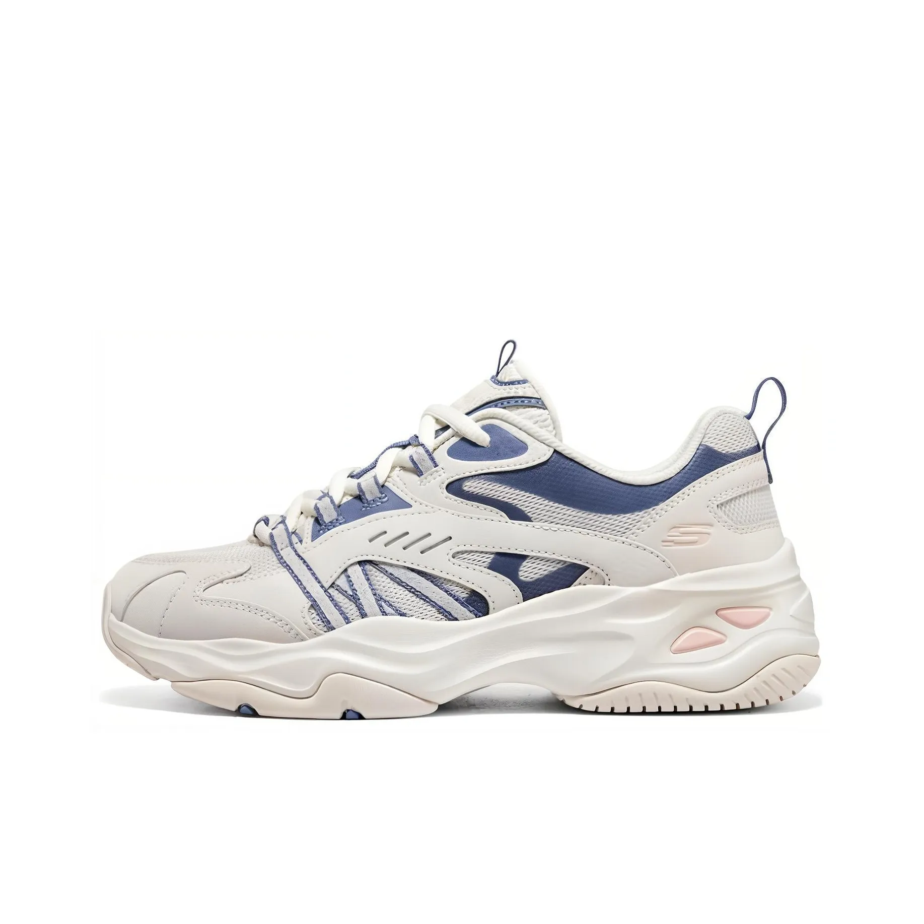 Skechers D'LITES 4,0 Свежий образ Медведь Энергетическая черника Низкий топ Телесный низ Кроссовки Женские Белый Синий Черный