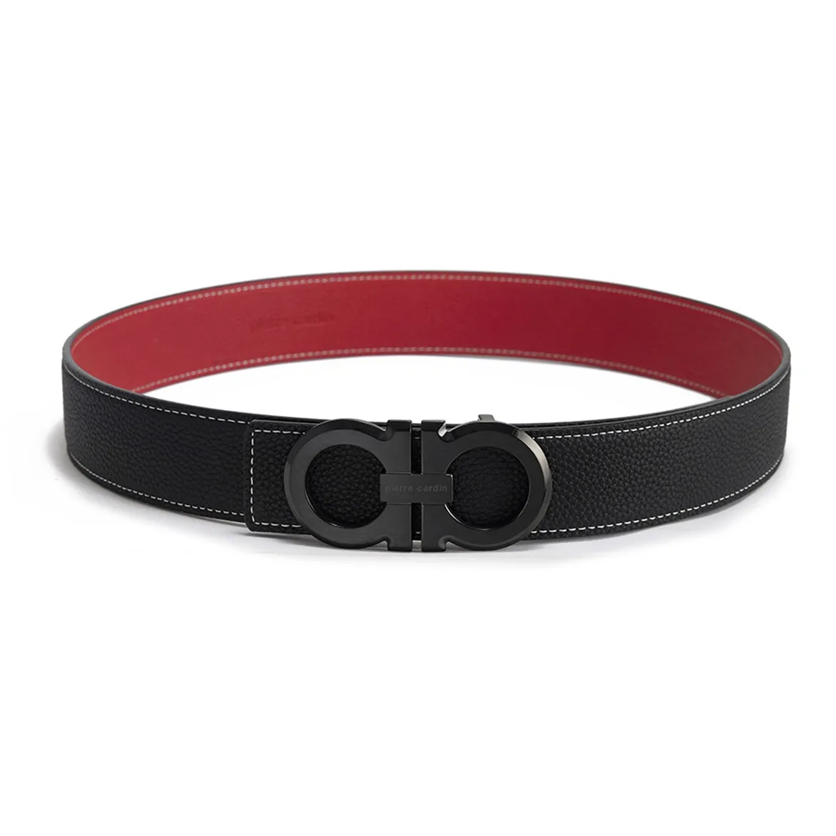 PIERRE CARDIN Top Коровья кожа Двойной ремень Мужской Черная коробка 3,8 см