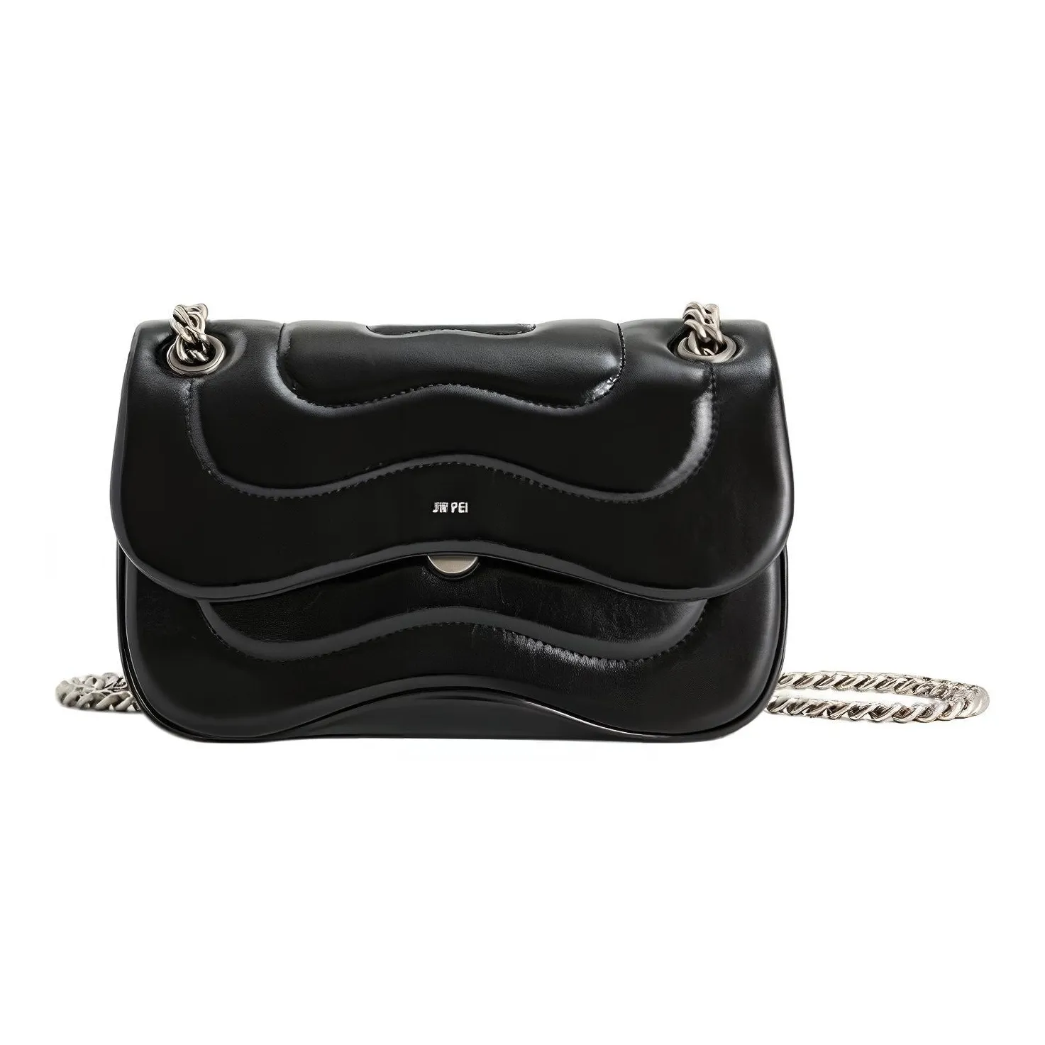JW PEI Artificial Leather Shoulder Bag Crossbody Bag Medium Size Women's Black