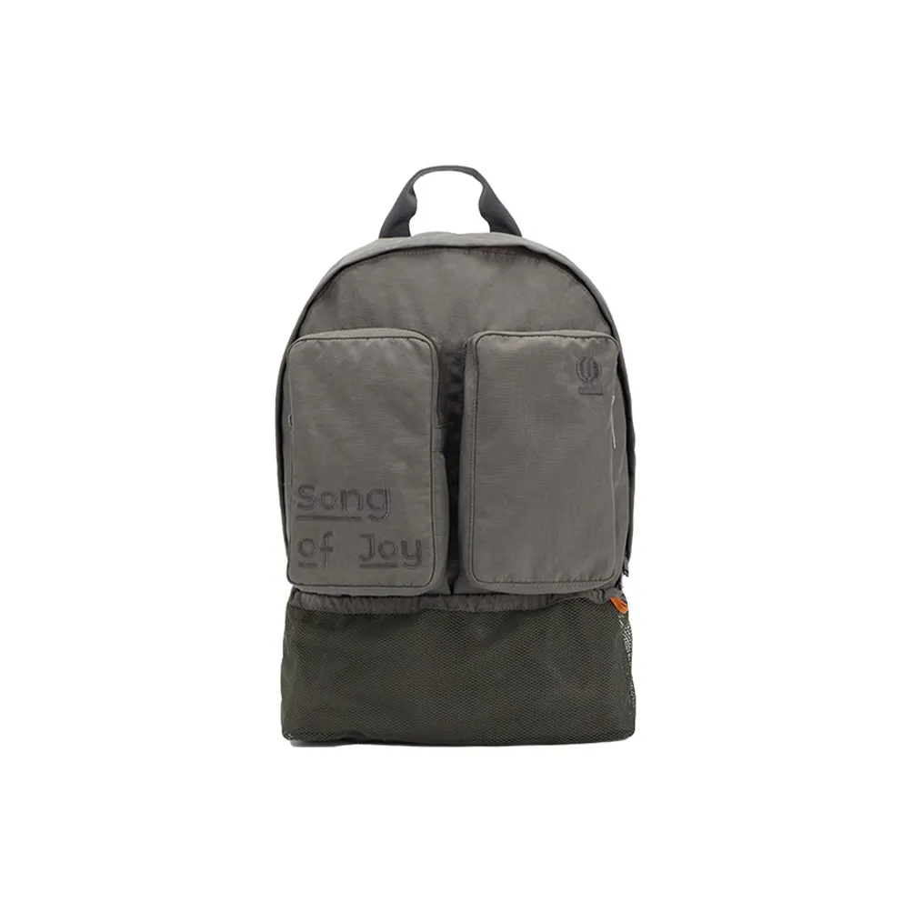 SONG OF JOY Wear Resistant Spill Resistant Function Nylon Uto Backpack Unisex Step Green Humorous Black