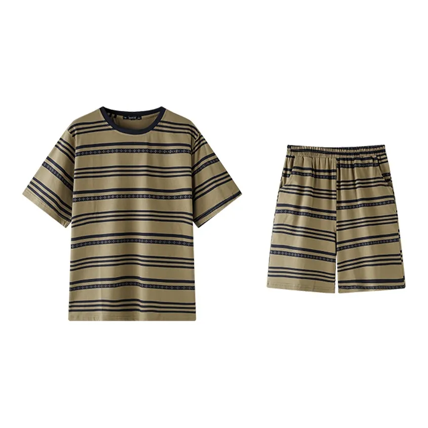 MEITENG Pajama Set Summer Men's Linen