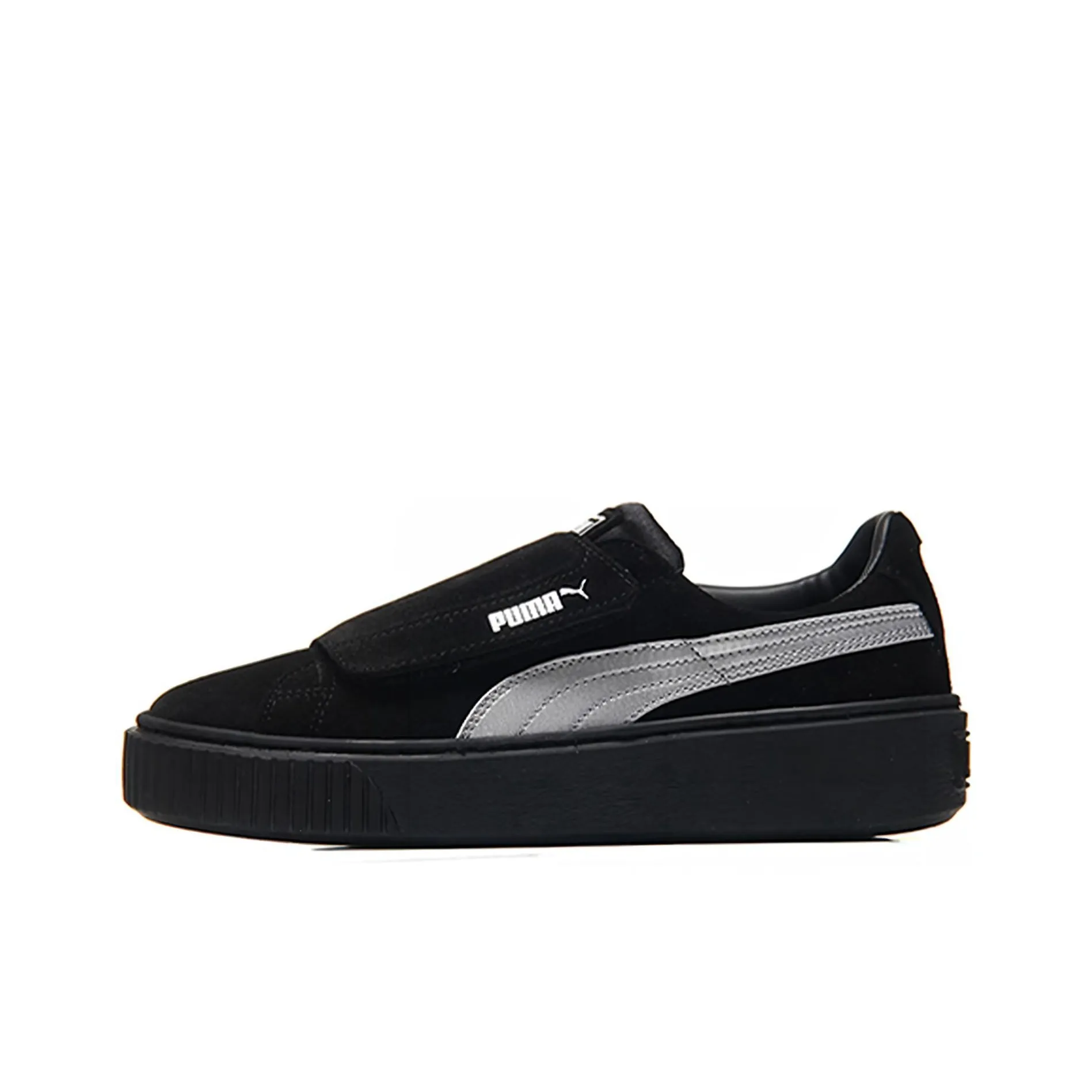 PUMA Platform Strap Satin Shoes Black Women's