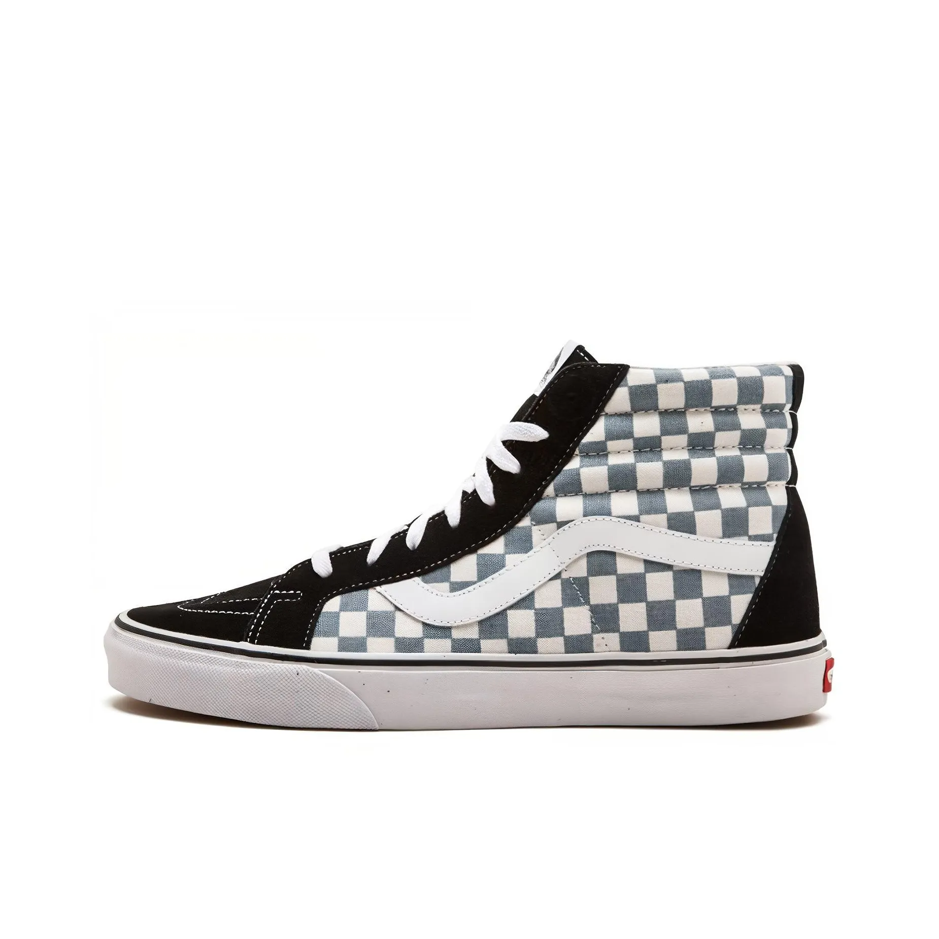 VANS SK8 High Топ Скейтборд Кроссовки Унисекс Серый Белый Шахматный Узор