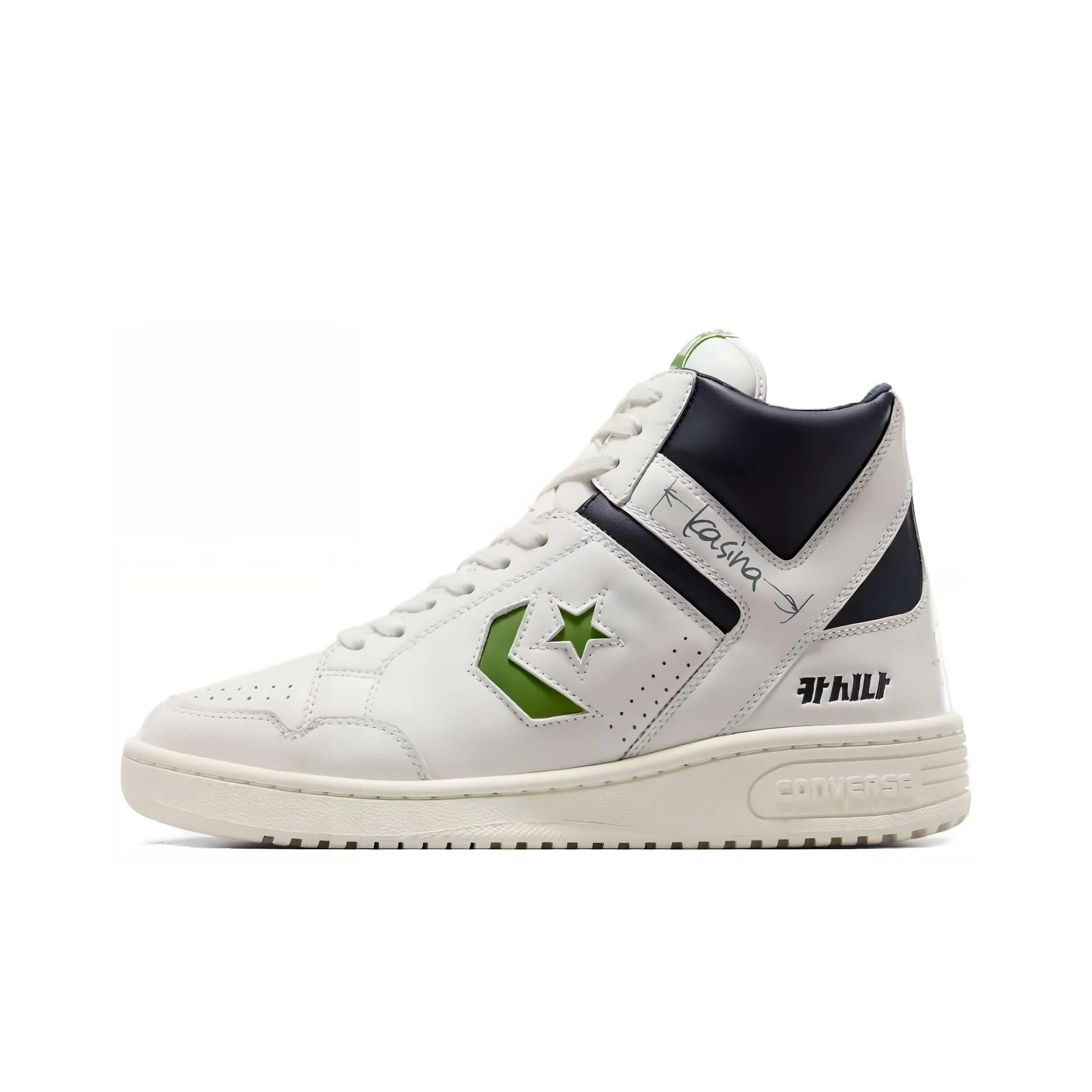 Kasina x Конверс Оружие Износостойкий и Легкий Высокий Топ Скейтборд Кроссовки Унисекс Белый Черный