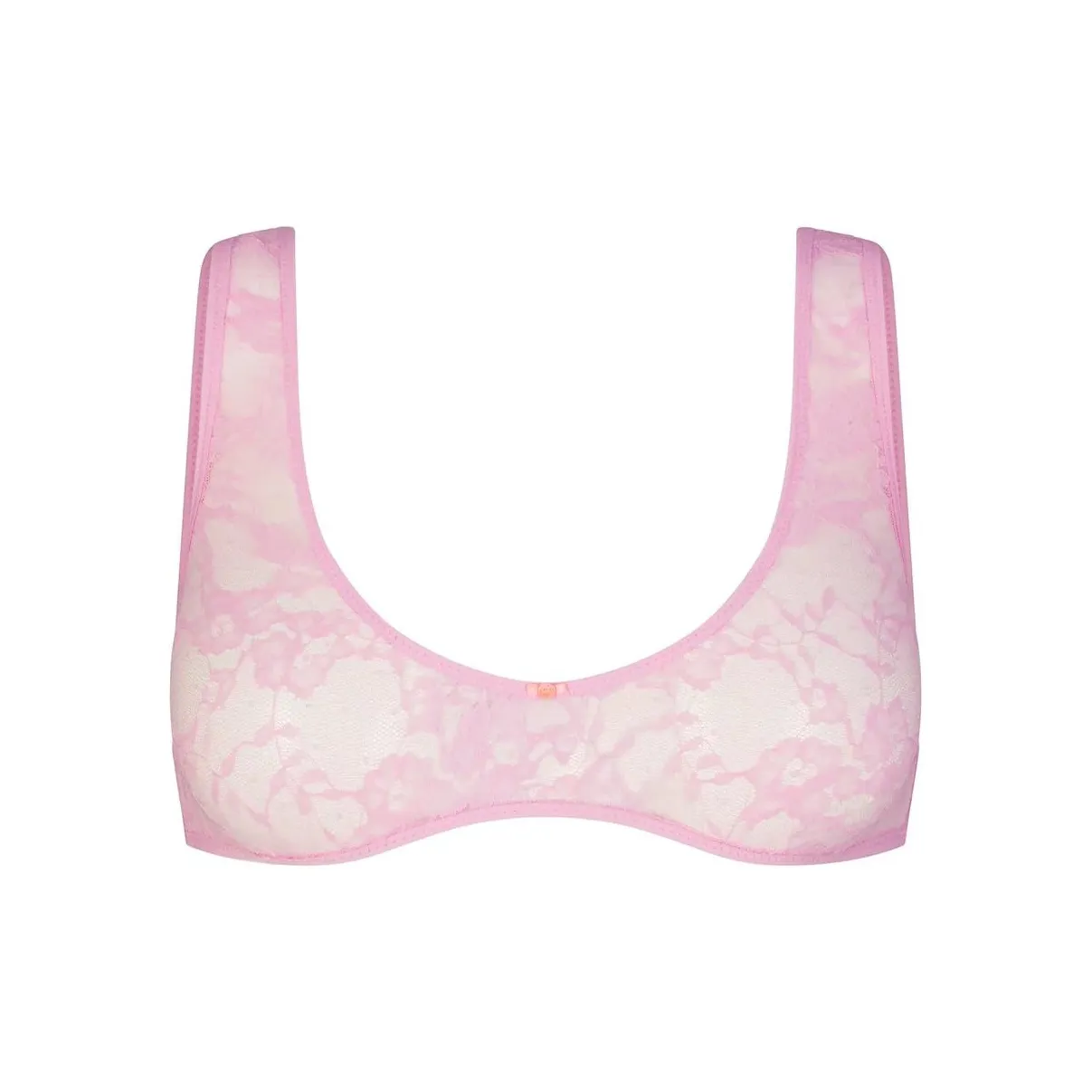 SKIMS STRETCH LACE PLUNGE BRALETTE Bra Women's 1 Pack Cotton Candy/Cotton Sugar